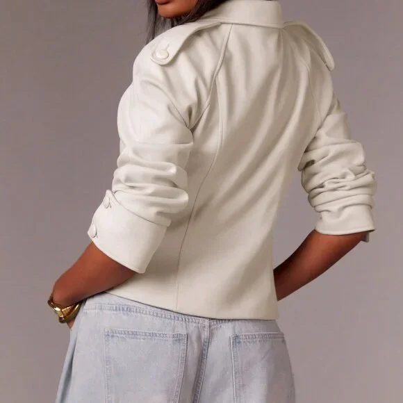 Apricot Elegant Women's Double-Breasted Jacket - Picture 2 of 6